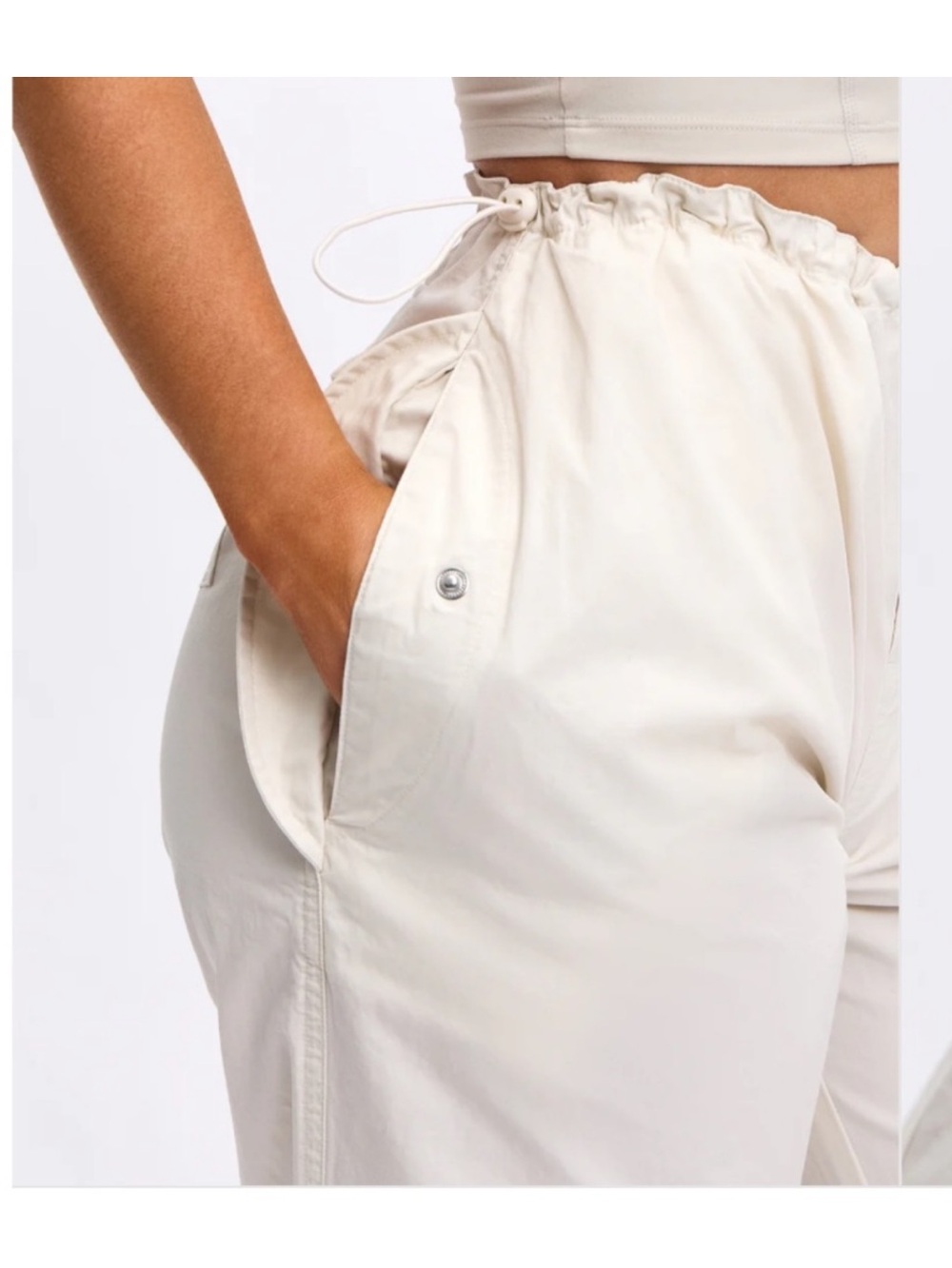 Buffbunny Cargo Pants Medium Adventure Womens Bone White Pockets Casual Fall - Picture 4 of 7